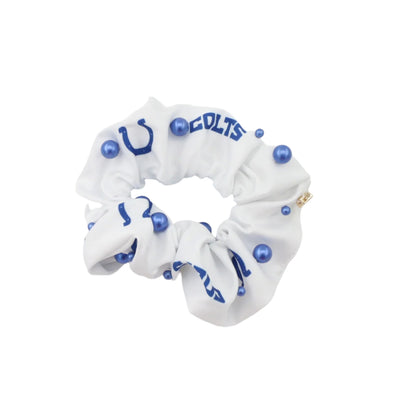 Indianapolis Colts White and Blue Dual Scrunchie