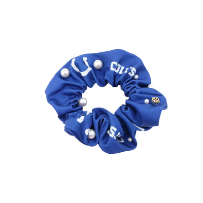 Indianapolis Colts White and Blue Dual Scrunchie