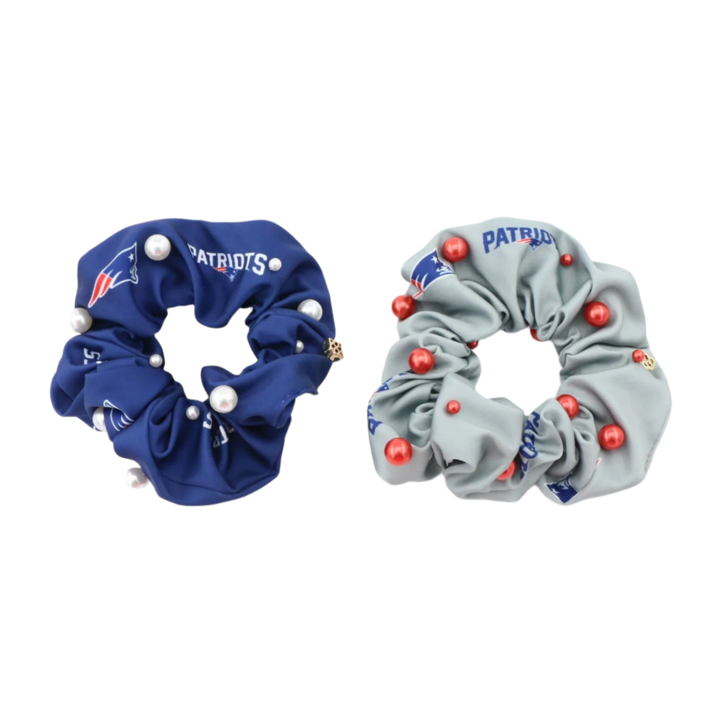 New England Patriots Navy and Silver Dual Scrunchie