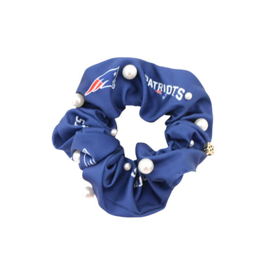 New England Patriots Navy and Silver Dual Scrunchie