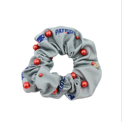 New England Patriots Navy and Silver Dual Scrunchie