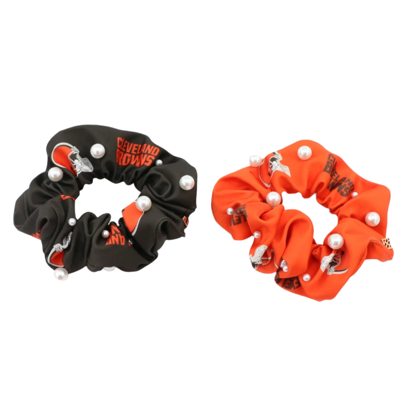 Cleveland Browns Brown and Orange Dual Scrunchie