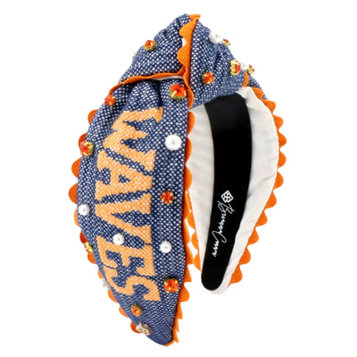 Pepperdine Adult Size WAVES Cross Stitch Headband