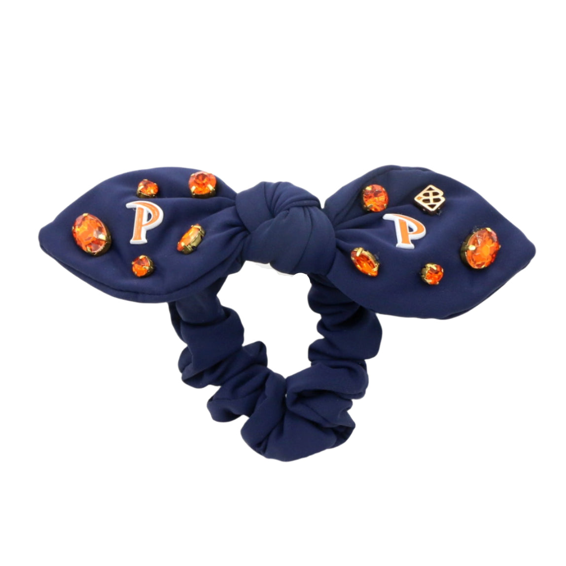 Pepperdine Navy Logo Bow Scrunchie