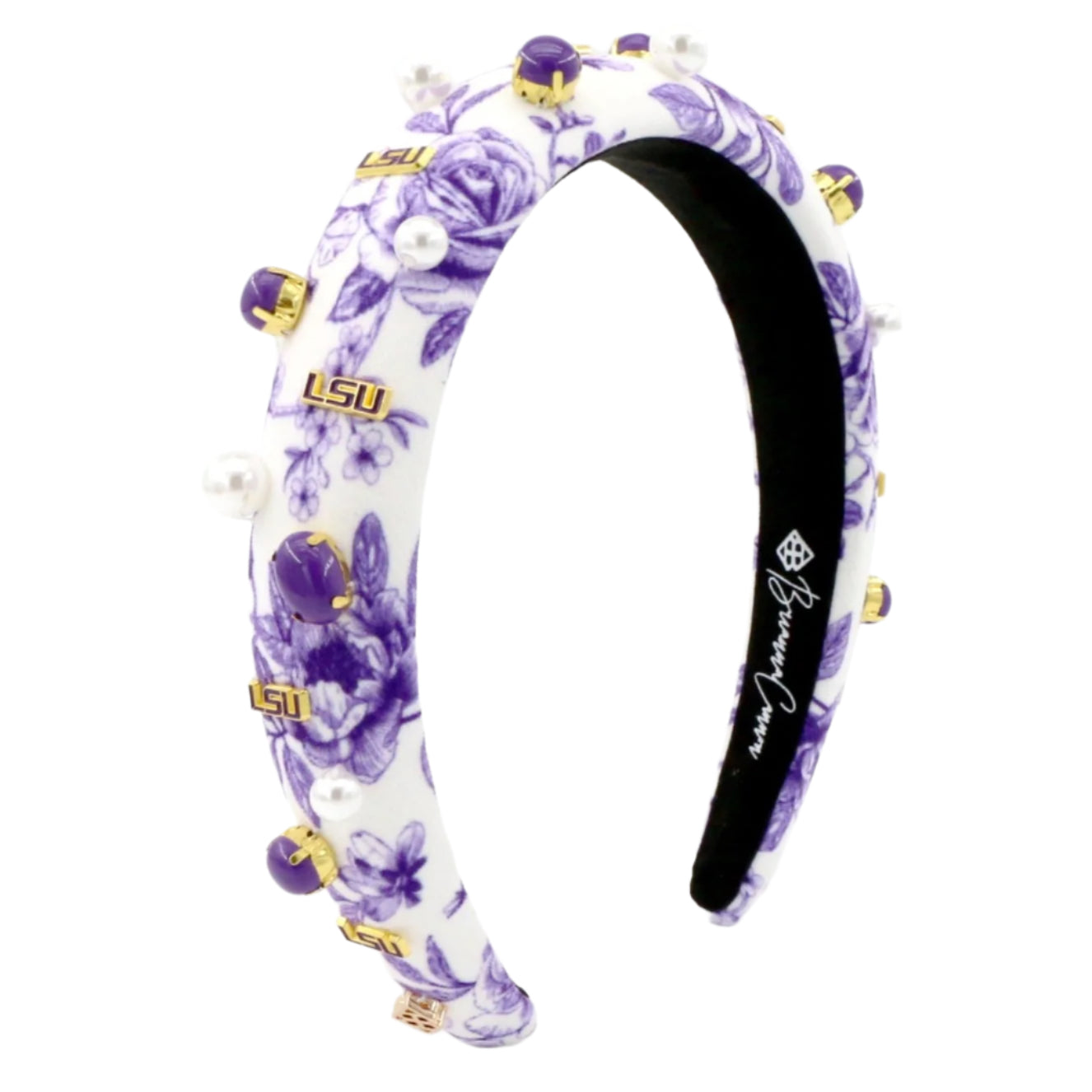 LSU Floral Toile Logo Headband