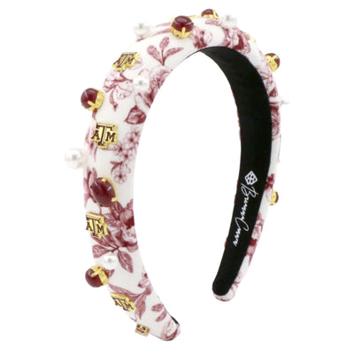 Texas A&M Floral Toile Logo Headband