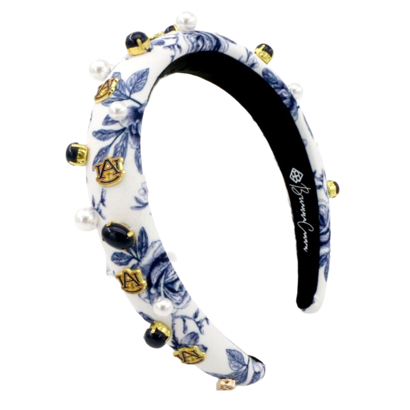Auburn Floral Toile Logo Headband
