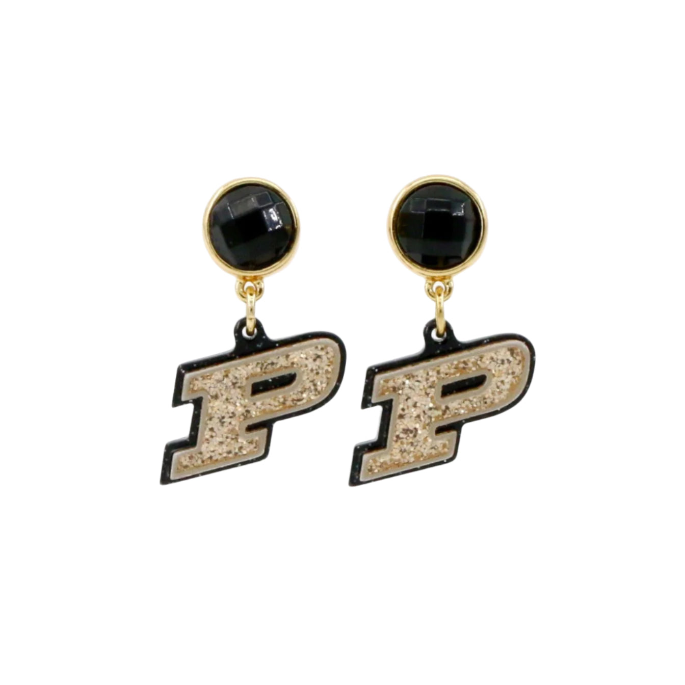 Purdue Mini Motion P Logo Earrings