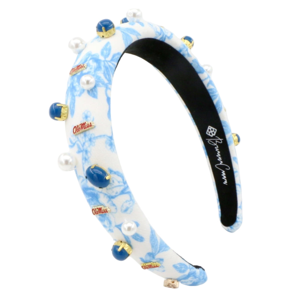 Ole Miss Floral Toile Logo Headband - Rebels Headband  display picture 3
