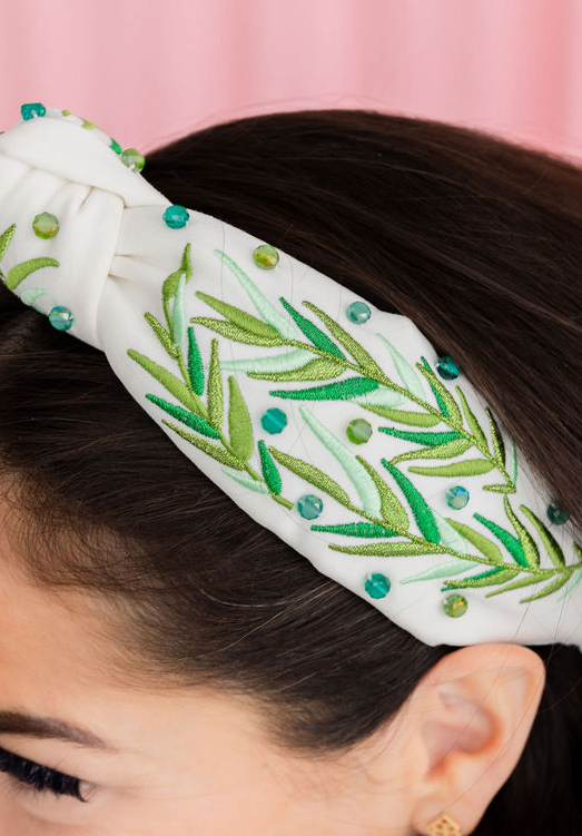 Embroidered Hosanna Palm Leaves Headband