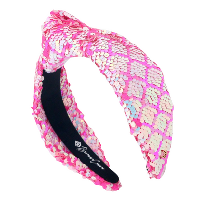 Adult Size Hot Pink Iridescent Sequin Headband