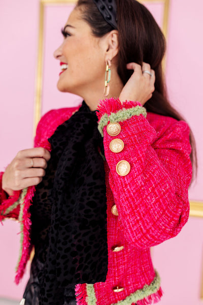 Pink & Green Tweed Blazer