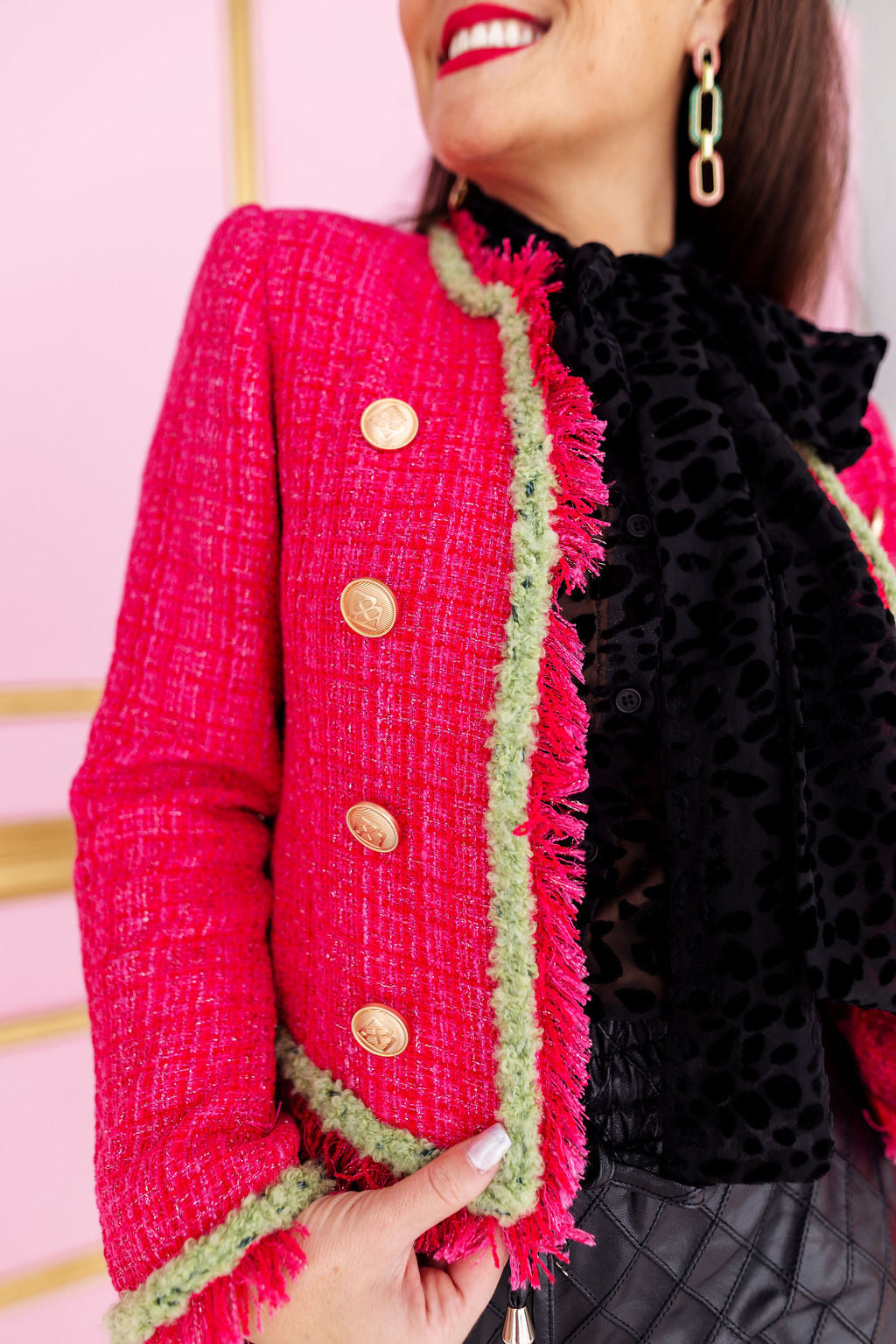Pink & Green Tweed Blazer
