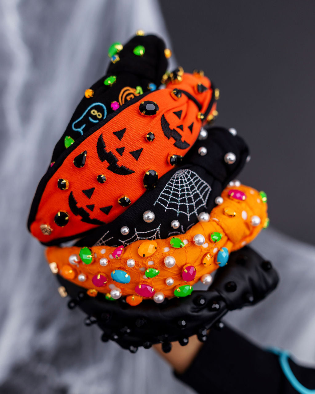 Neon Nights Orange Eyelet Headband