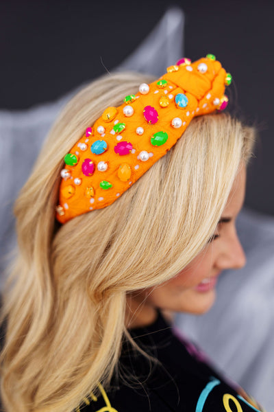 Neon Nights Orange Eyelet Headband