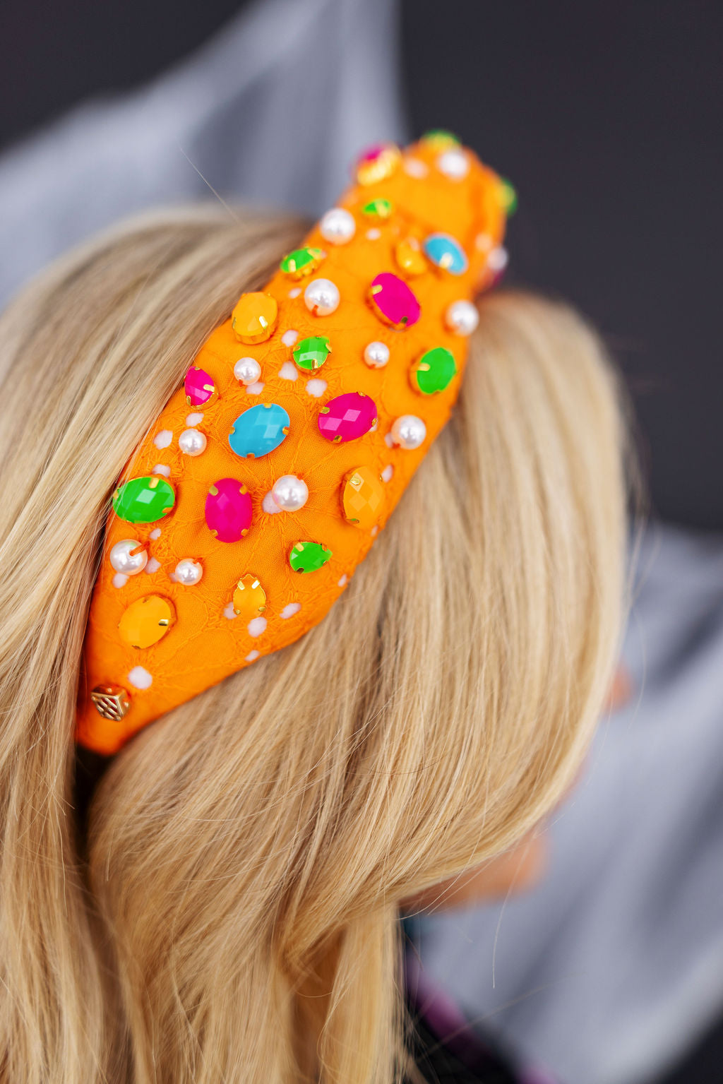Neon Nights Orange Eyelet Headband