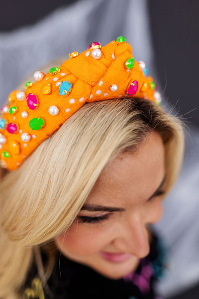 Neon Nights Orange Eyelet Headband