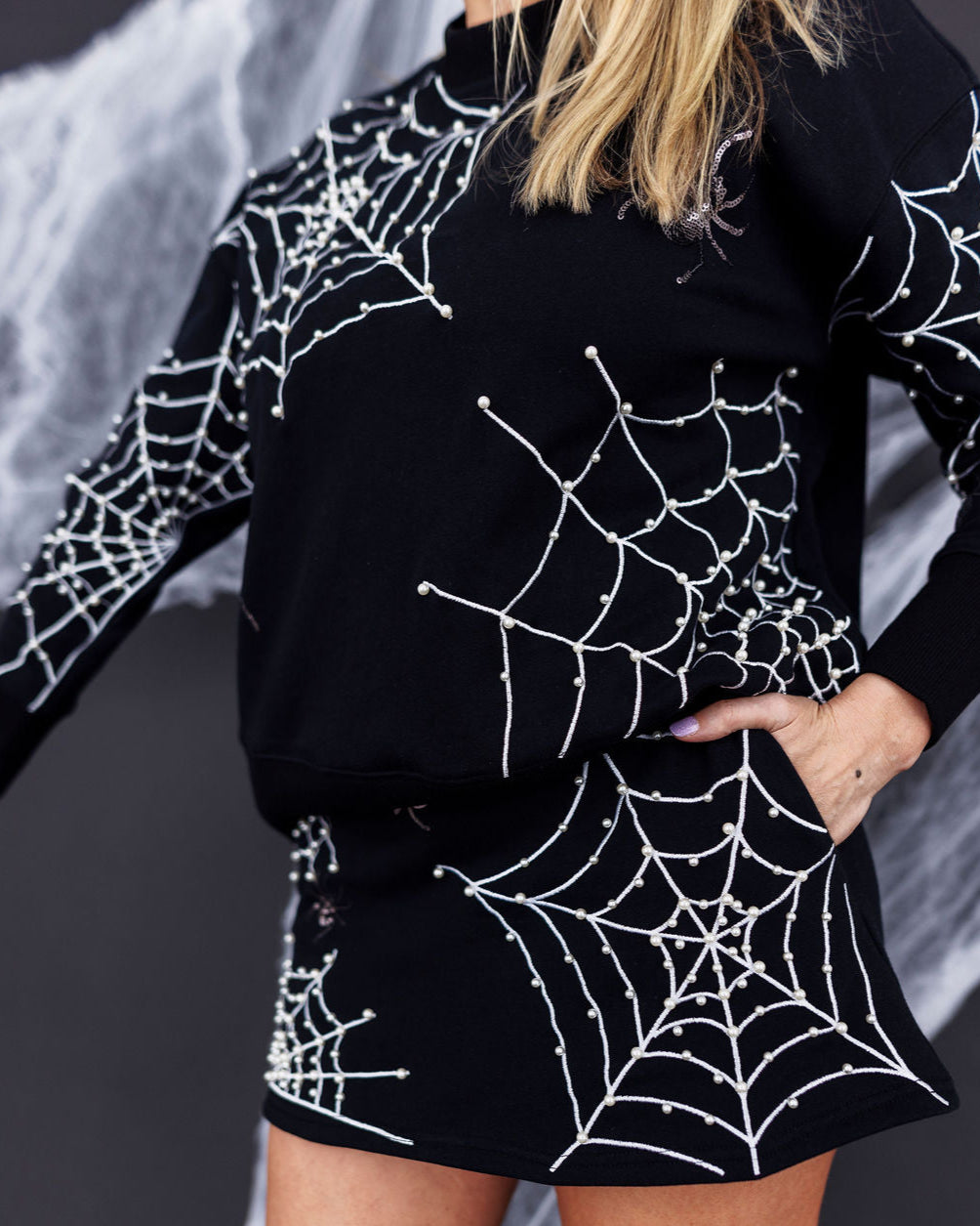 Pearl Webs Spider Sweatshirt