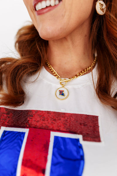 Louisiana Tech Pearl Pendant Necklace