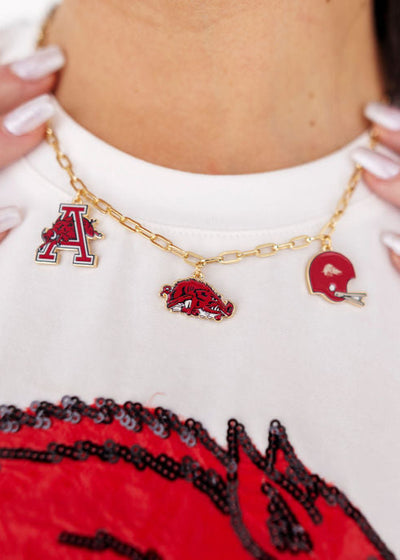 College Vault Arkansas Charm Necklace