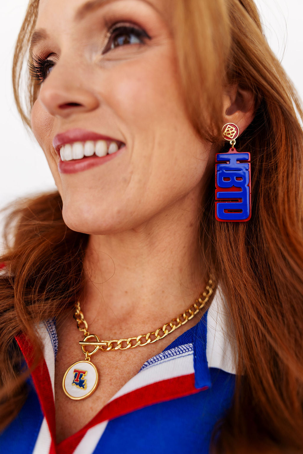 Louisiana Tech Blue HBTD Earrings