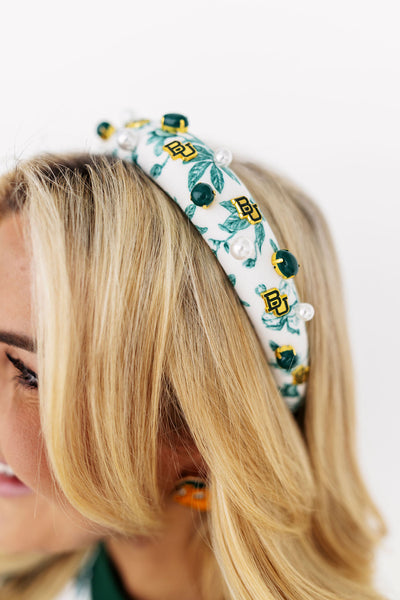 Baylor Floral Toile Logo Headband