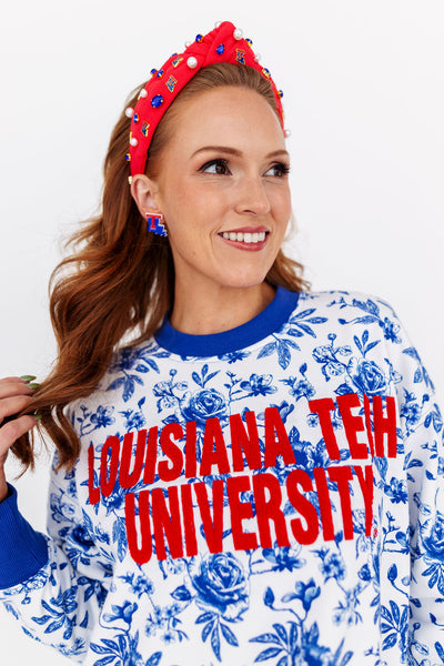 Louisiana Tech Floral Toile Sweatshirt PRE-ORDER (Est. Ship 1/15)
