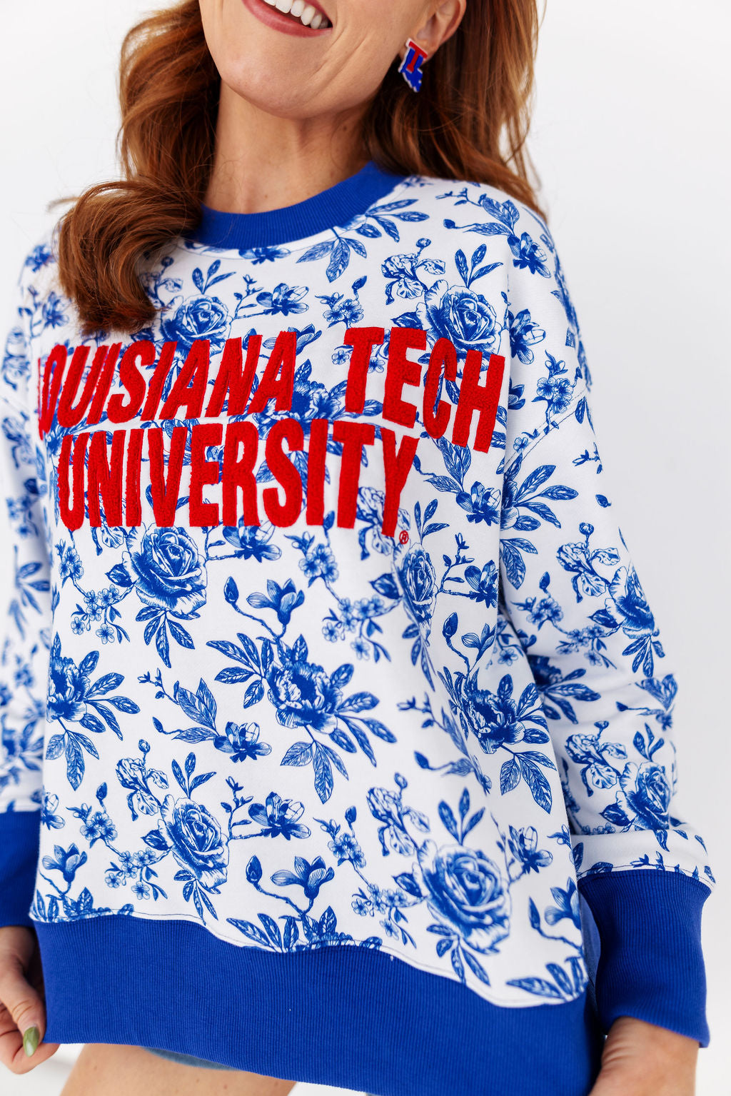Louisiana Tech Floral Toile Sweatshirt PRE-ORDER (Est. Ship 1/15)