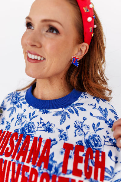 Louisiana Tech Floral Toile Sweatshirt PRE-ORDER (Est. Ship 1/15)