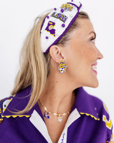 College Vault LSU Mascot Stud Earrings