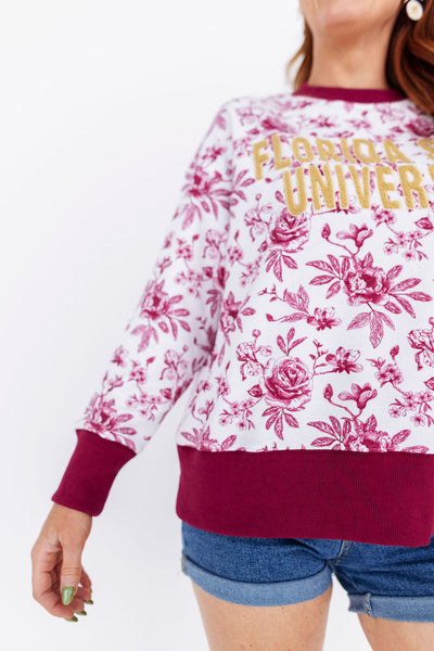 Florida State Floral Toile Sweatshirt