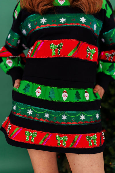 BC Christmas Ribbon Stripe Skirt/Skort