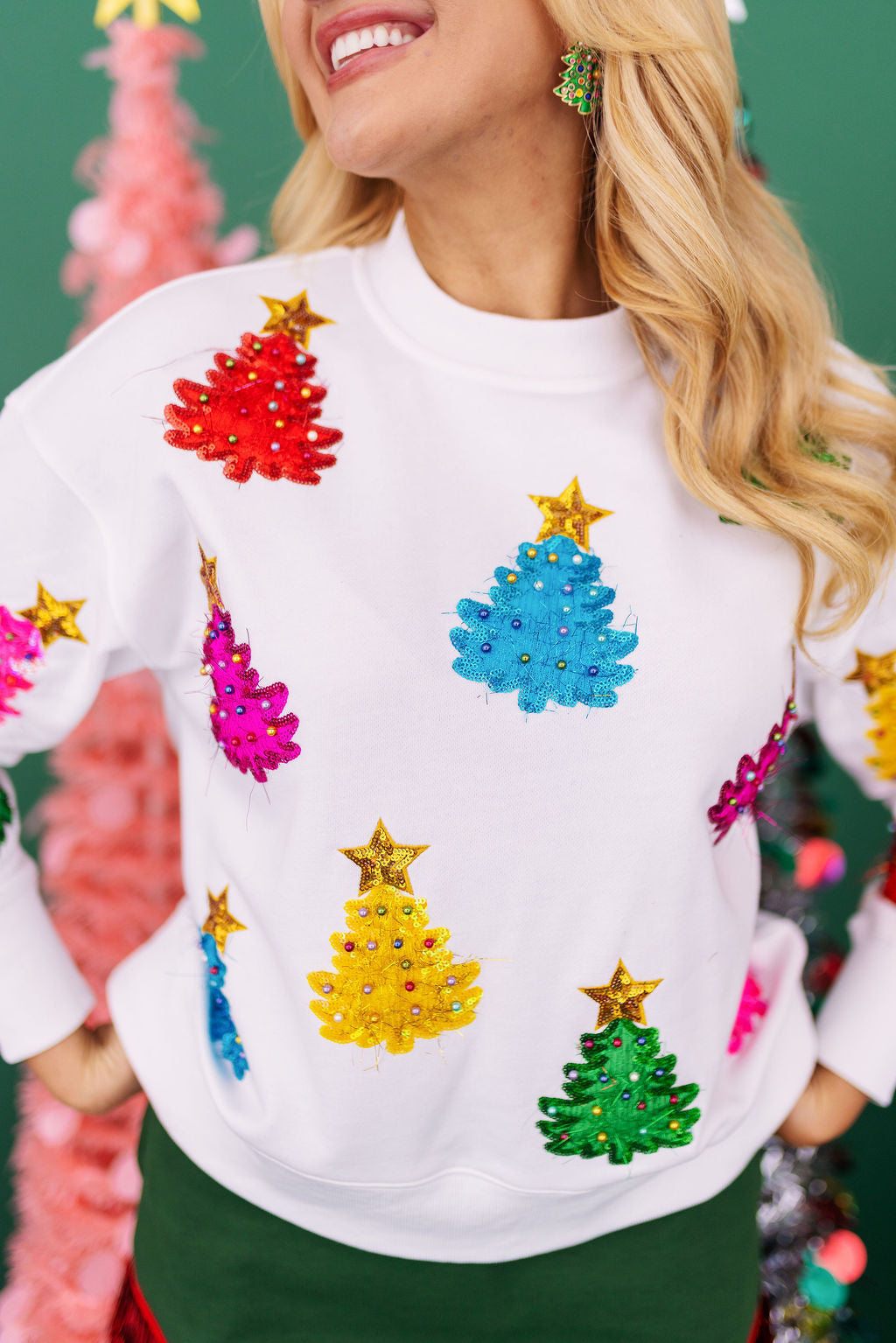 Oh (Colorful) Christmas Trees Sweatshirt