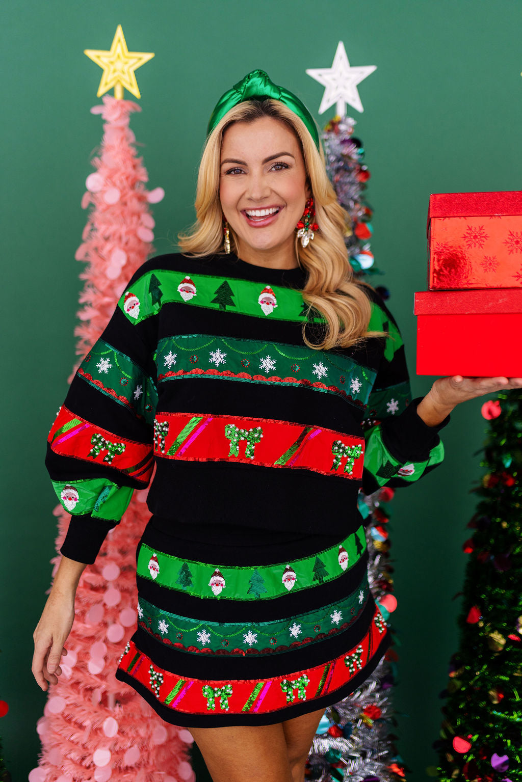 BC Christmas Ribbon Stripe Skirt/Skort