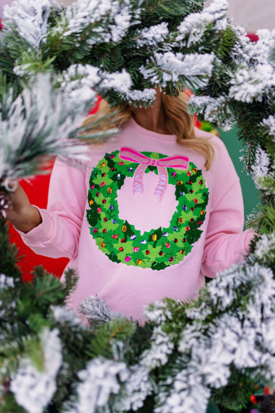 Put a Bow on it Wreath Tunic Sweatshirt