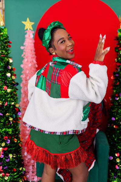 Tartan Plaid Patchwork Sherpa Jacket