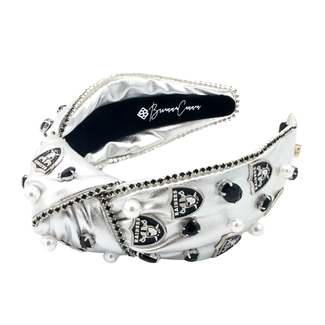 Las Vegas Raiders Silver Logo Headband