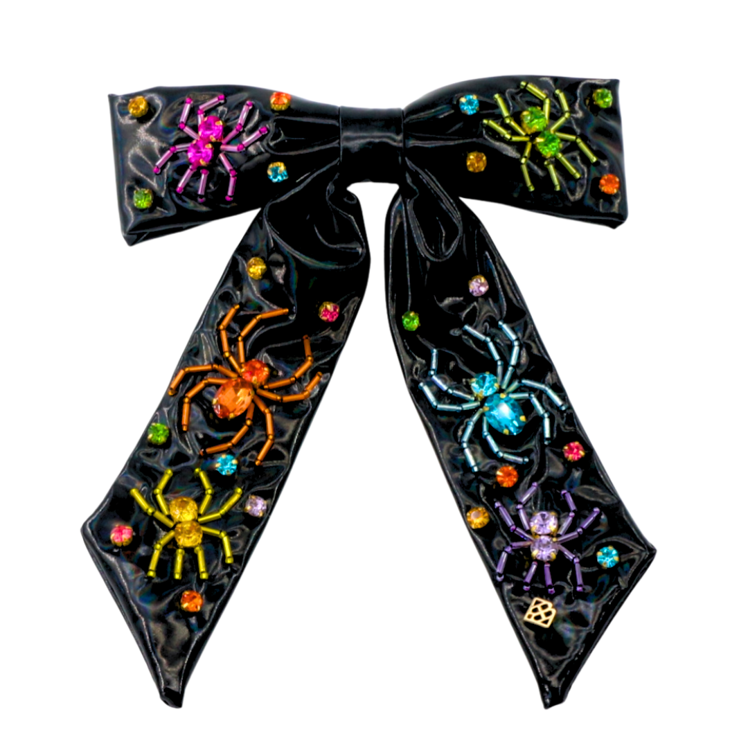 Rainbow Spiders Bow Barrette