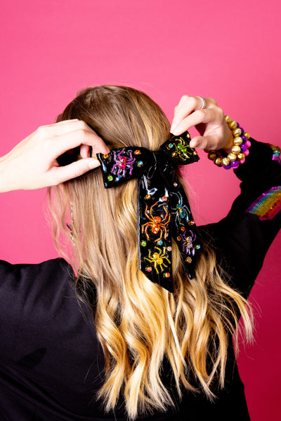 Rainbow Spiders Bow Barrette