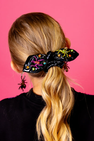 Rainbow Spiders Bow Scrunchie