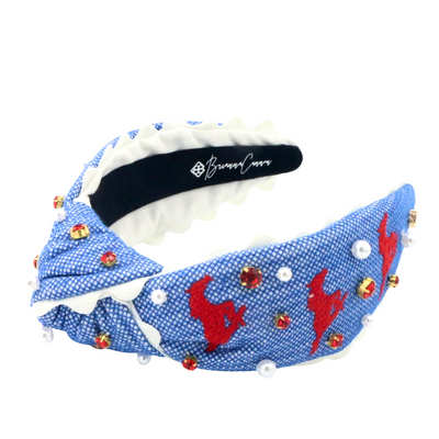 SMU Adult Size Mustang Cross Stitch Headband