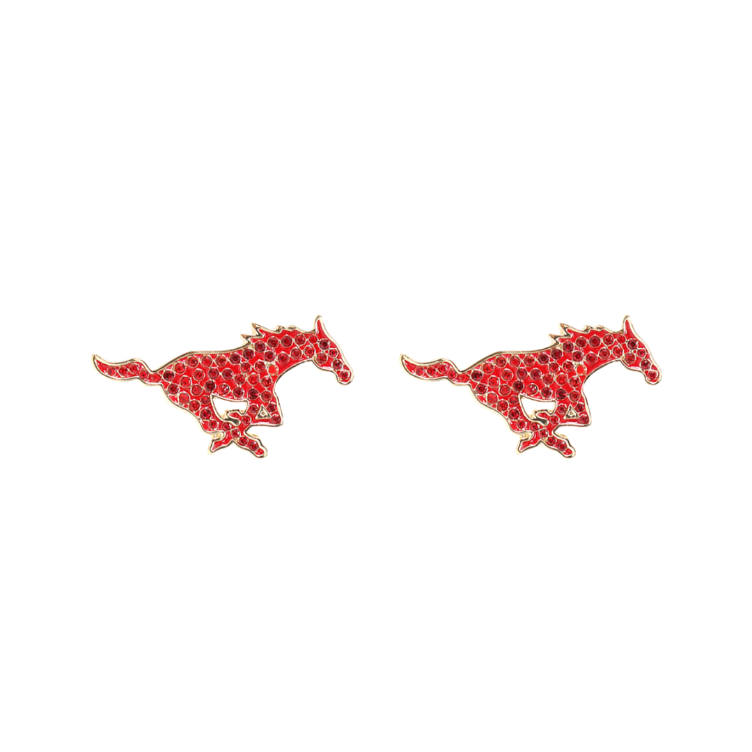 SMU Pavé Logo Studs