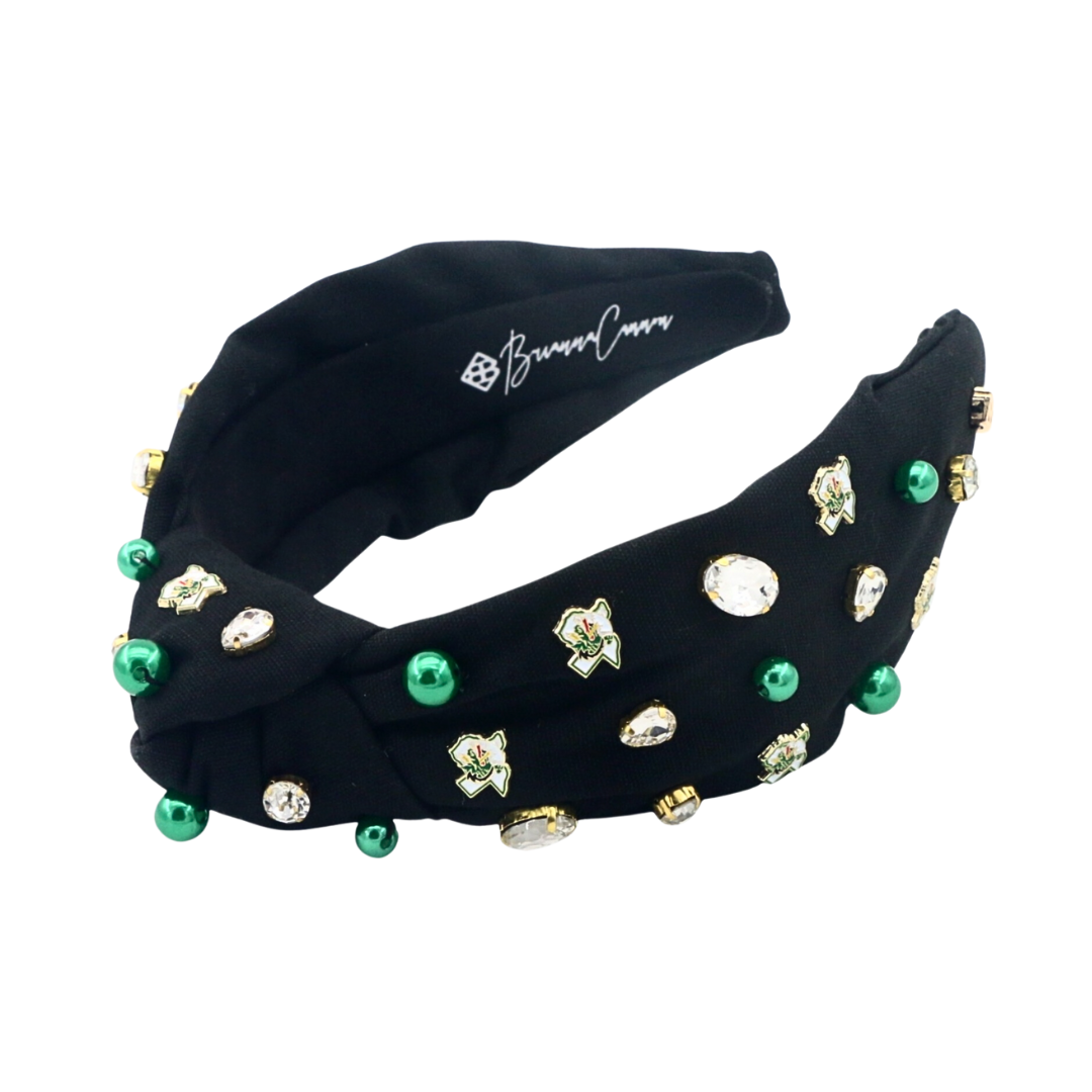 Adult Size Southlake Carroll Logo Headband With Pearls and Crystals