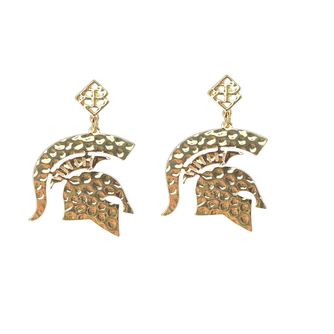 Michigan State Gold Logo Earring with BC Logo