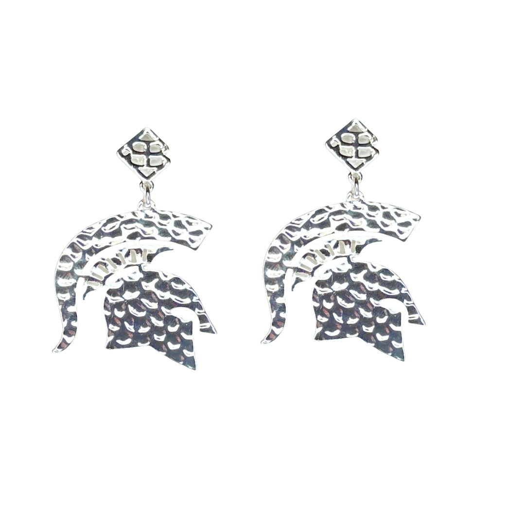 Michigan State Silver Logo Earring with BC Logo