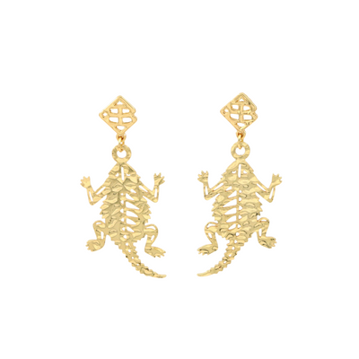 Gold TCU Horned Frog Earring with BC Logo