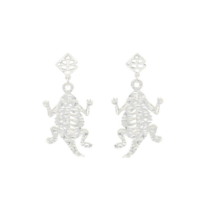Silver TCU Horned Frog Earring with BC Logo