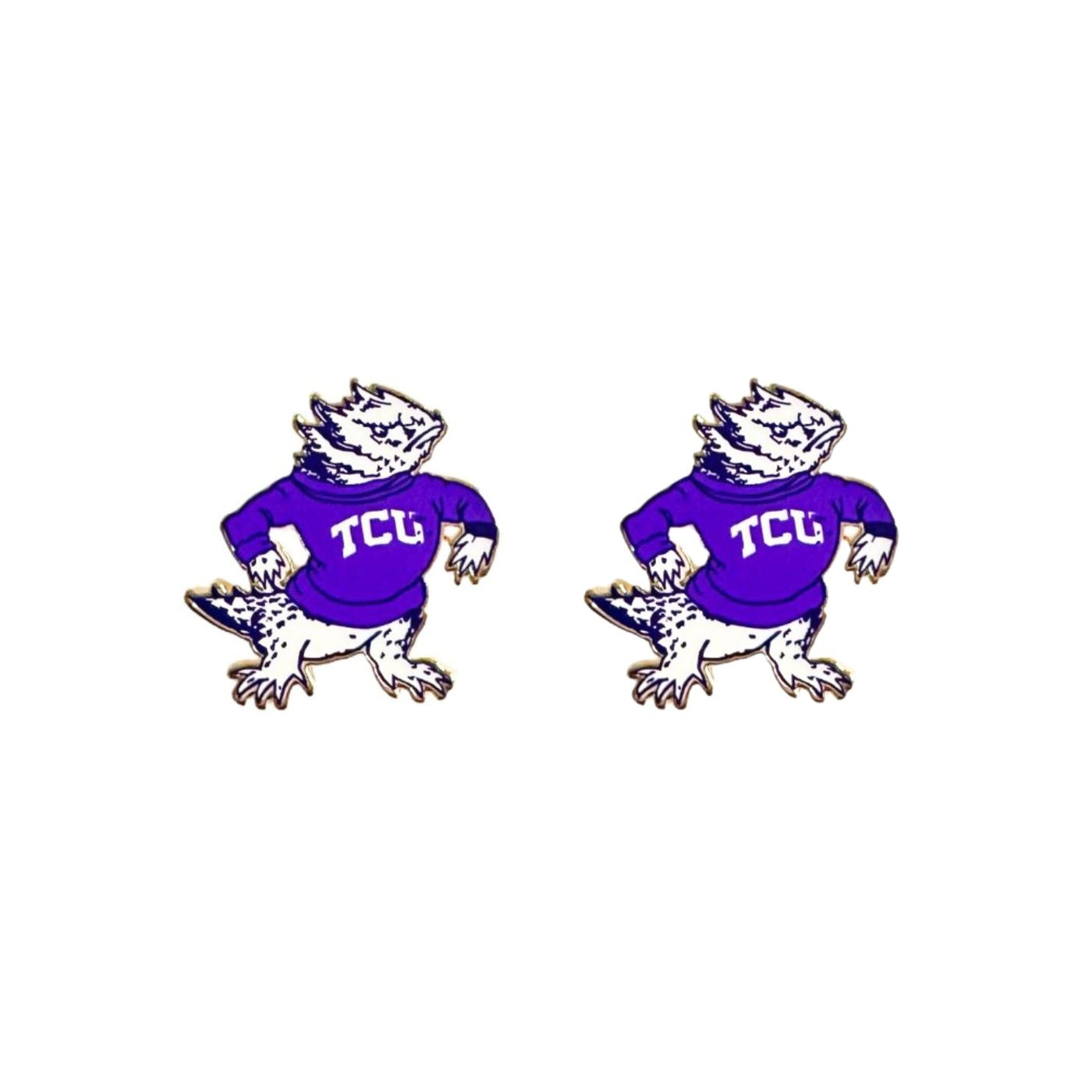 College Vault TCU Mascot Stud Earrings