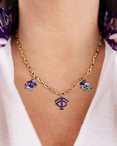 College Vault TCU Charm Necklace