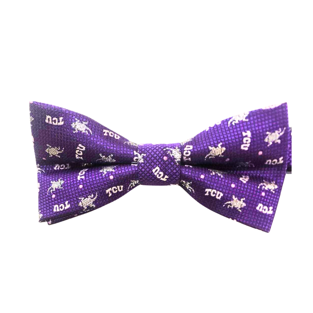 TCU Purple Woven Bow Tie Large